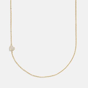 18K Gold Asymmetrical Heart Necklace - Heart