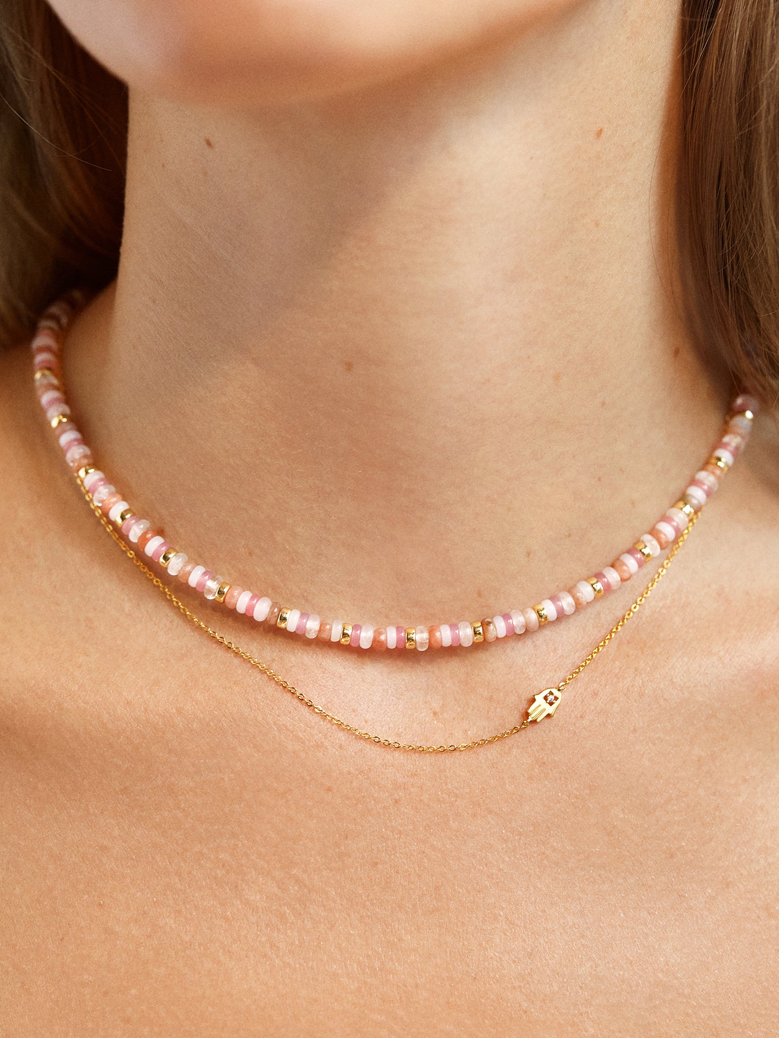 18K Gold Asymmetrical Hamsa Necklace - Hamsa - Image 2