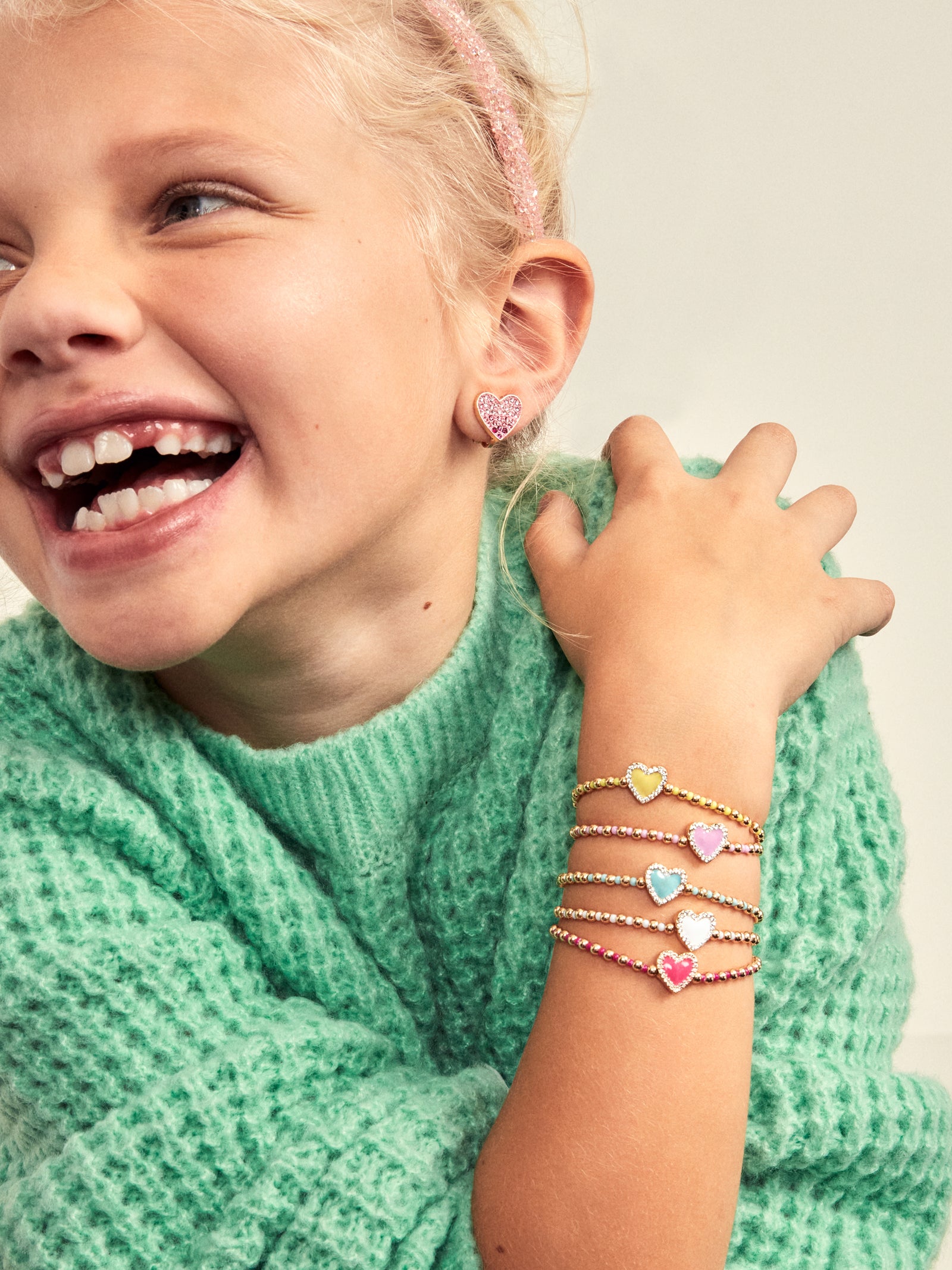 Sweetheart Kids' Pisa Bracelet Set - Pave Hearts - Image 2
