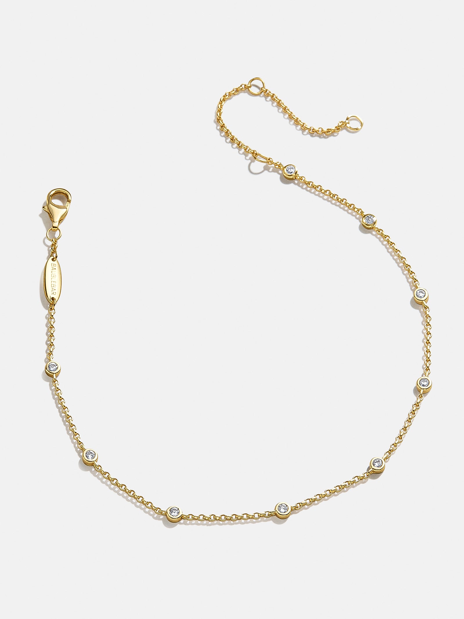 Yasmine 18K Gold Anklet - Gold/Pav?? - Image 3