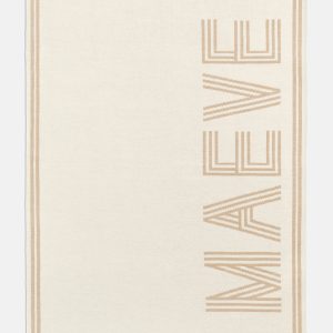 Your Name In Stripes Custom Blanket - Beige/Tan