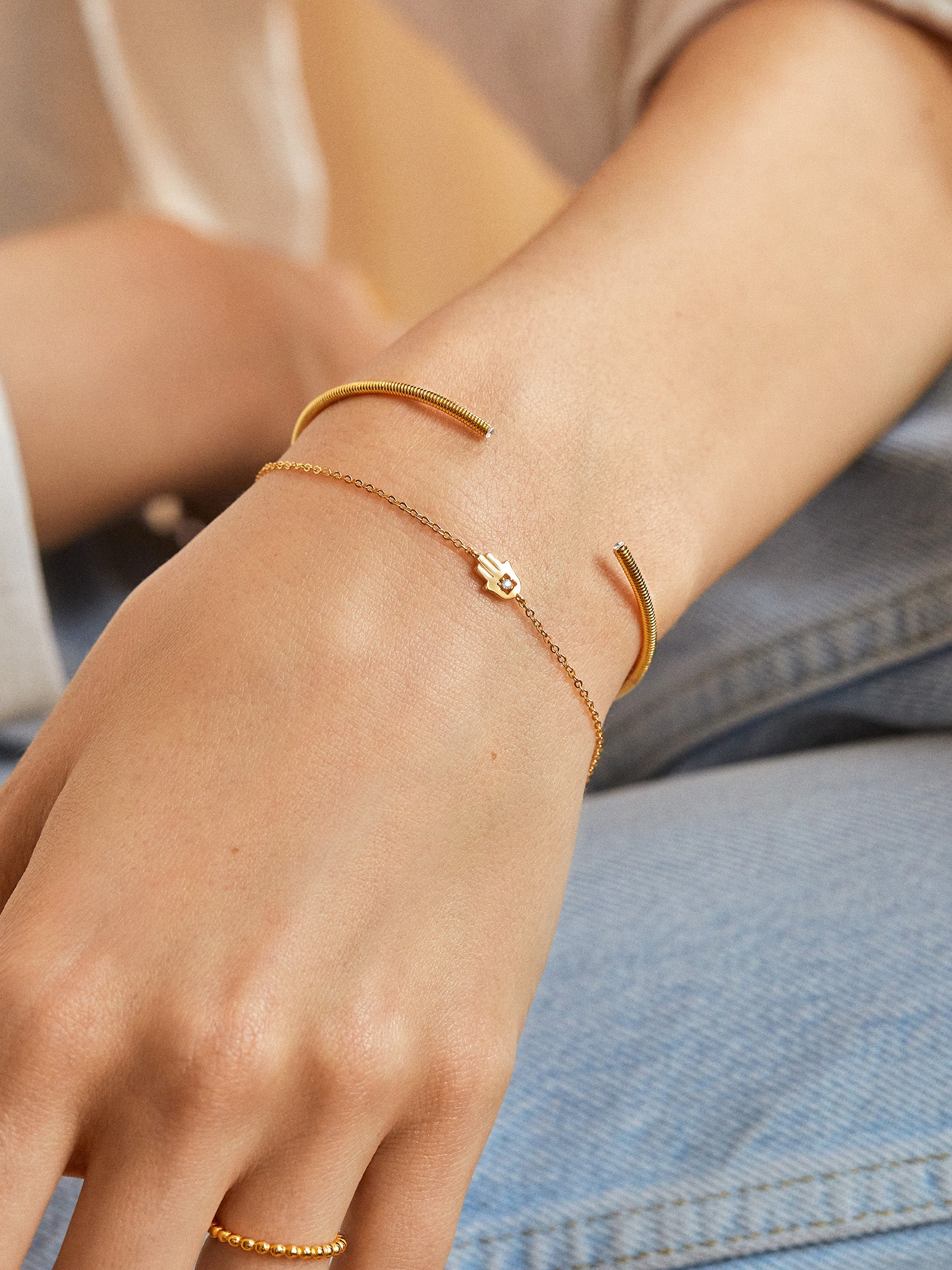 18K Gold Hamsa Bracelet - Hamsa - Image 2