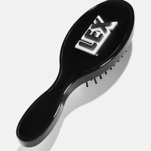 Mini Block Font Custom Hair Brush - Black/White