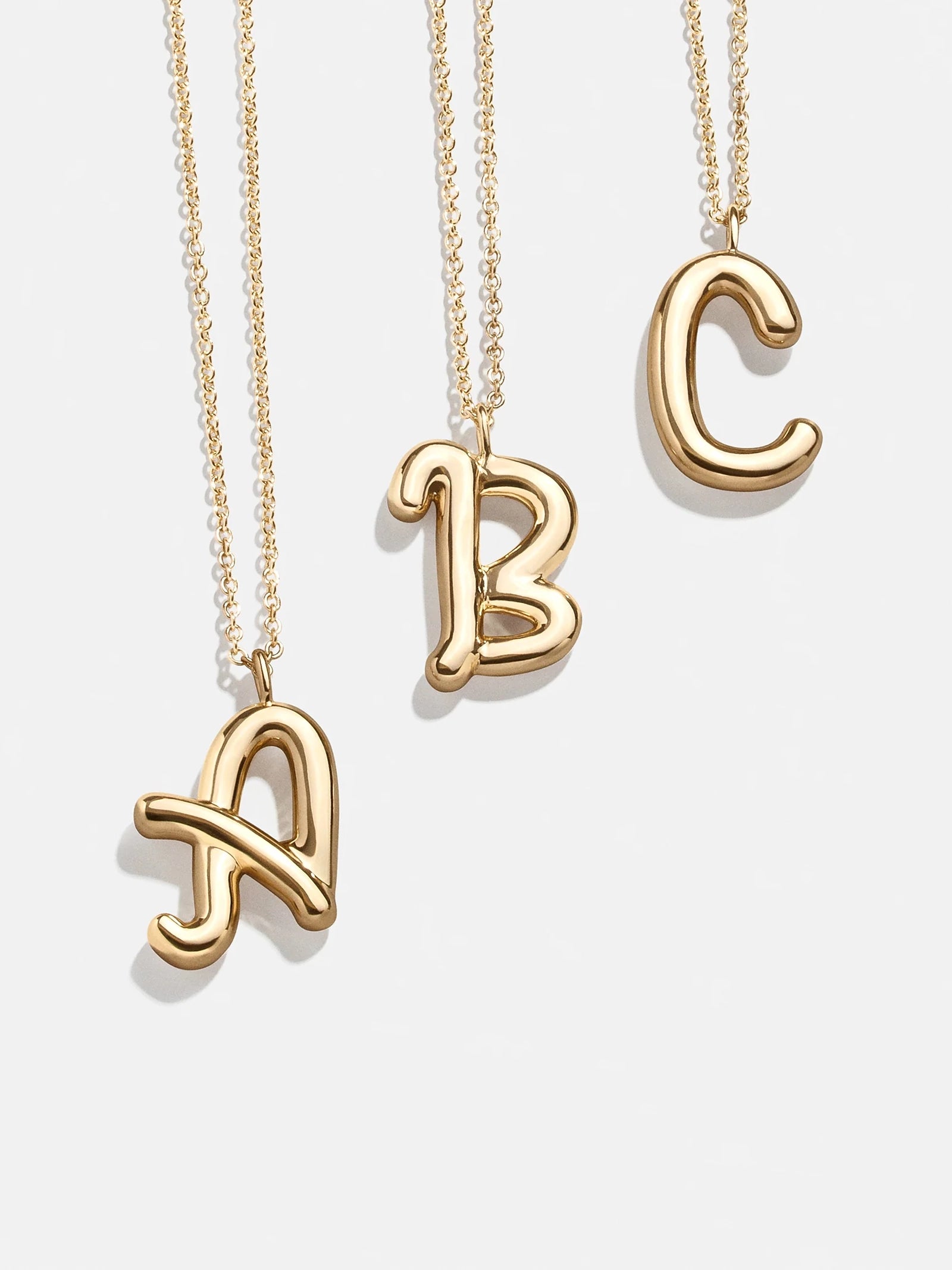 Bubble Script Initial Necklace - Bubble Script
