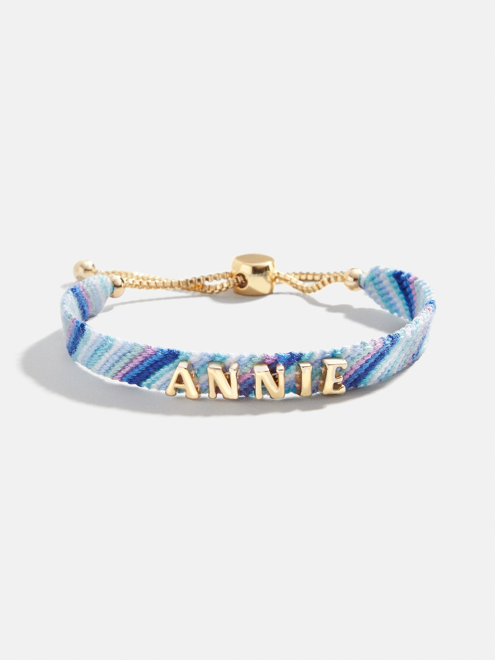 Woven Kids' Custom Friendship Bracelet - Blue Ombre Stripe - Image 3
