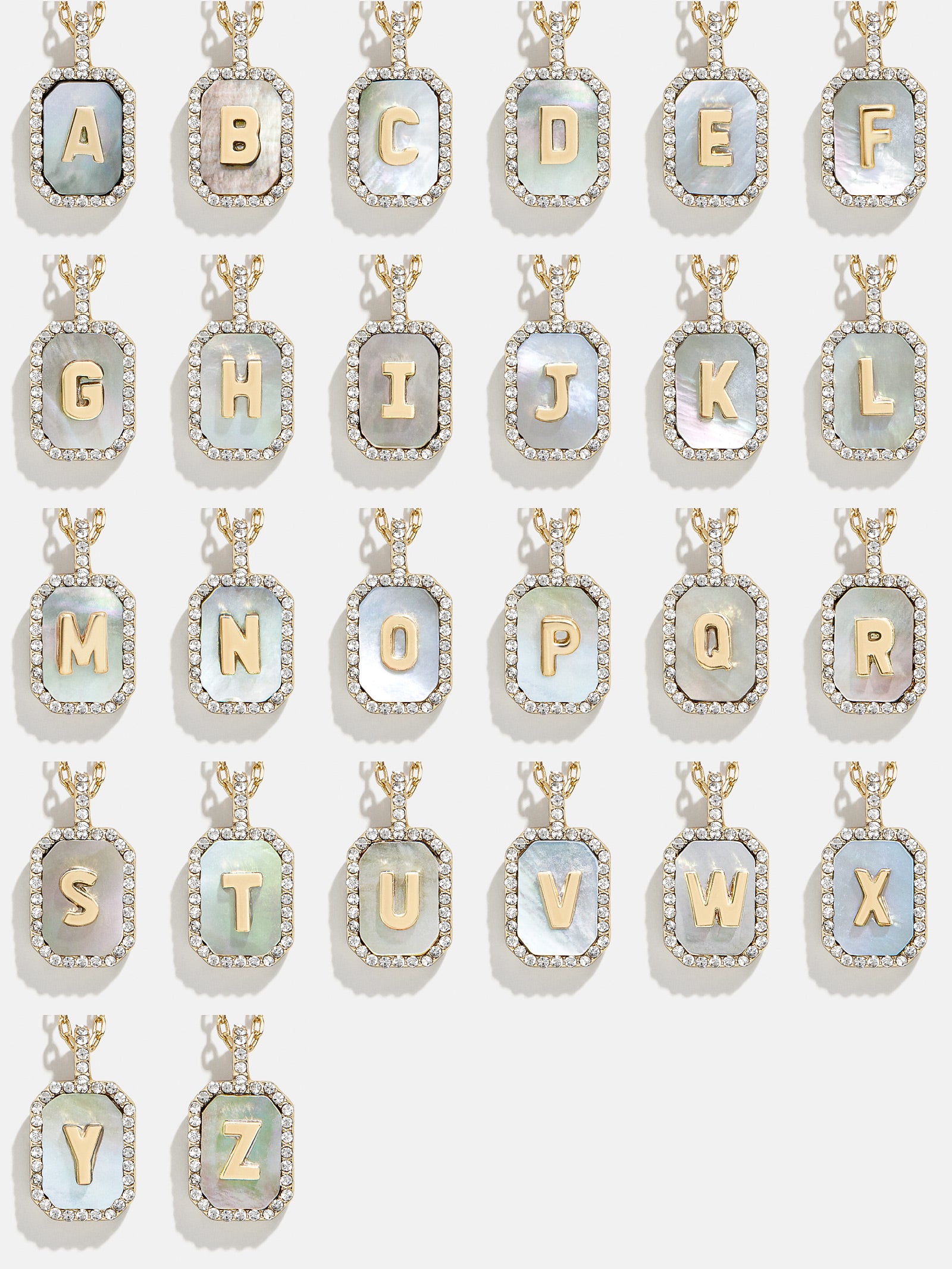 Gold & Mother Of Pearl Initial Necklace - Dark Mother Of Pearl - Image 29