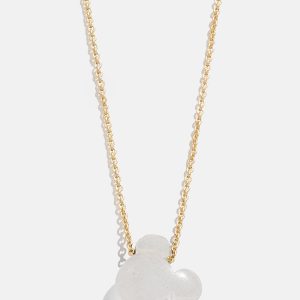 Mickey Mouse Disney Stone Pendant Necklace - White Quartz