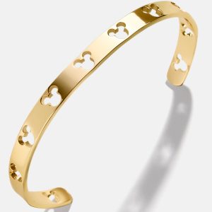 Mickey Mouse Disney Cutout Cuff Bracelet - Gold
