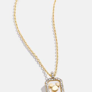 Mickey Mouse Disney Pavé Pendant Necklace - Gold/Pavé