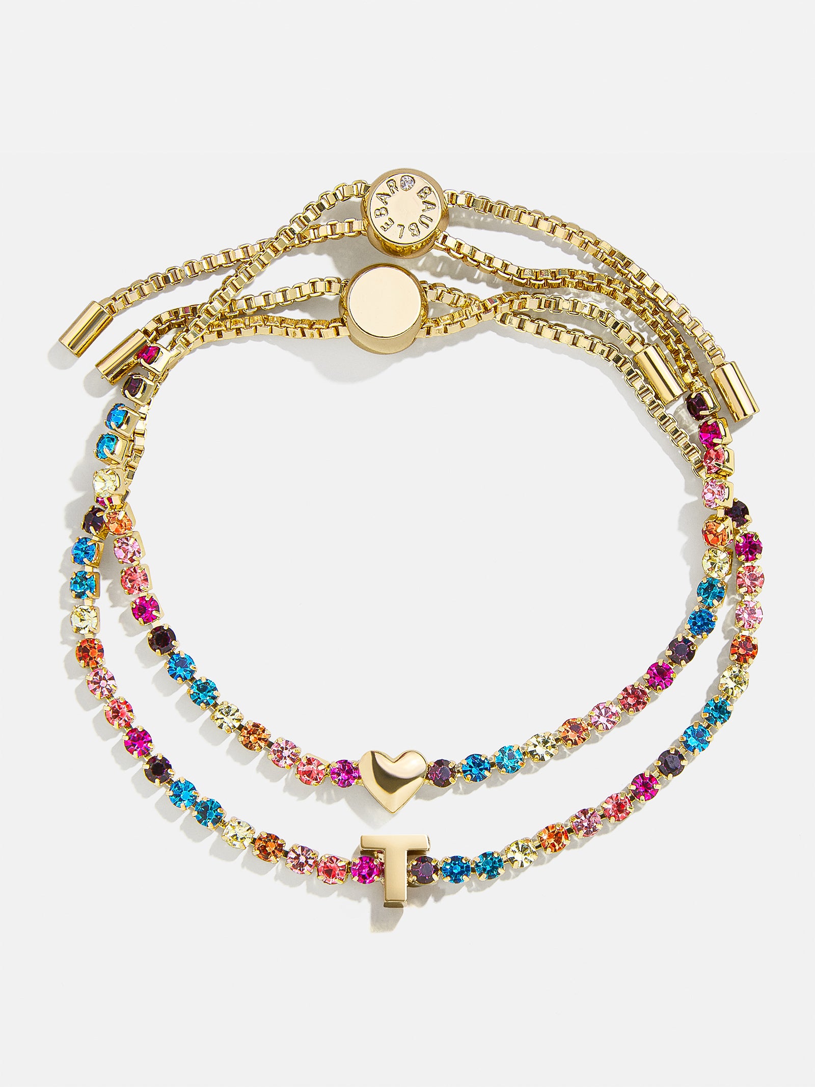 Kids' Initial & Heart Tennis Bracelet Set - Multi/Gold - Image 21