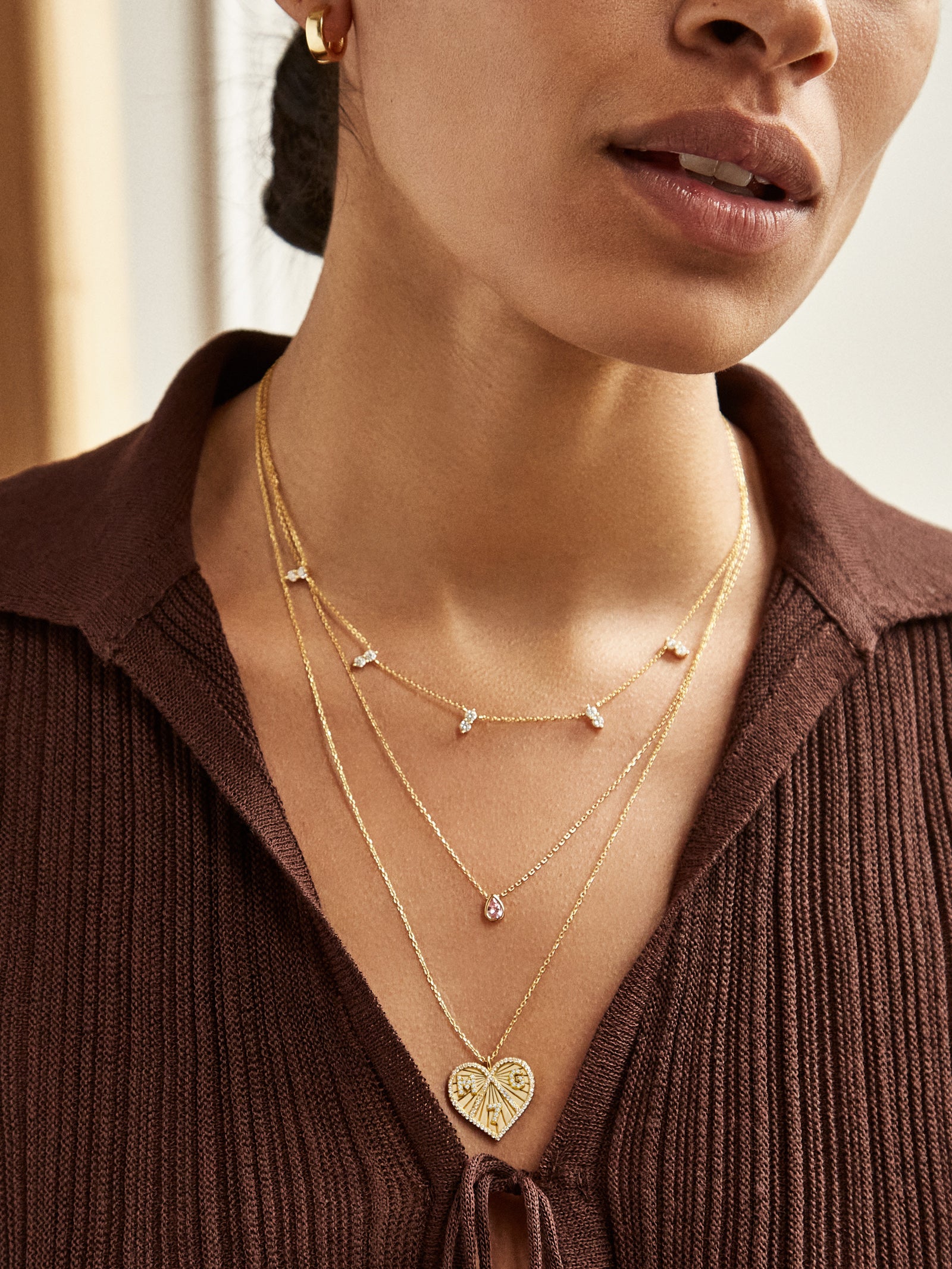 18K Gold Custom Heart Necklace - Image 4