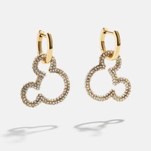 Mickey Mouse Disney Pav?? Statement Earrings - Gold/Pav??
