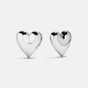 Melina Bubble Heart Earrings - Silver