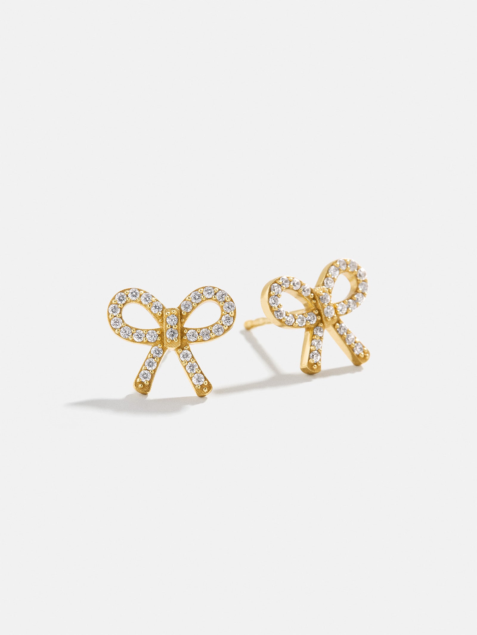 18K Gold Just For Fun Earrings - Pav?? Bow