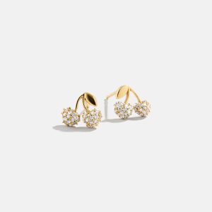 18K Gold Just For Fun Earrings - Pav?? Cherry