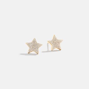 18K Gold Celestial Delicate Stud - Pav?? Star