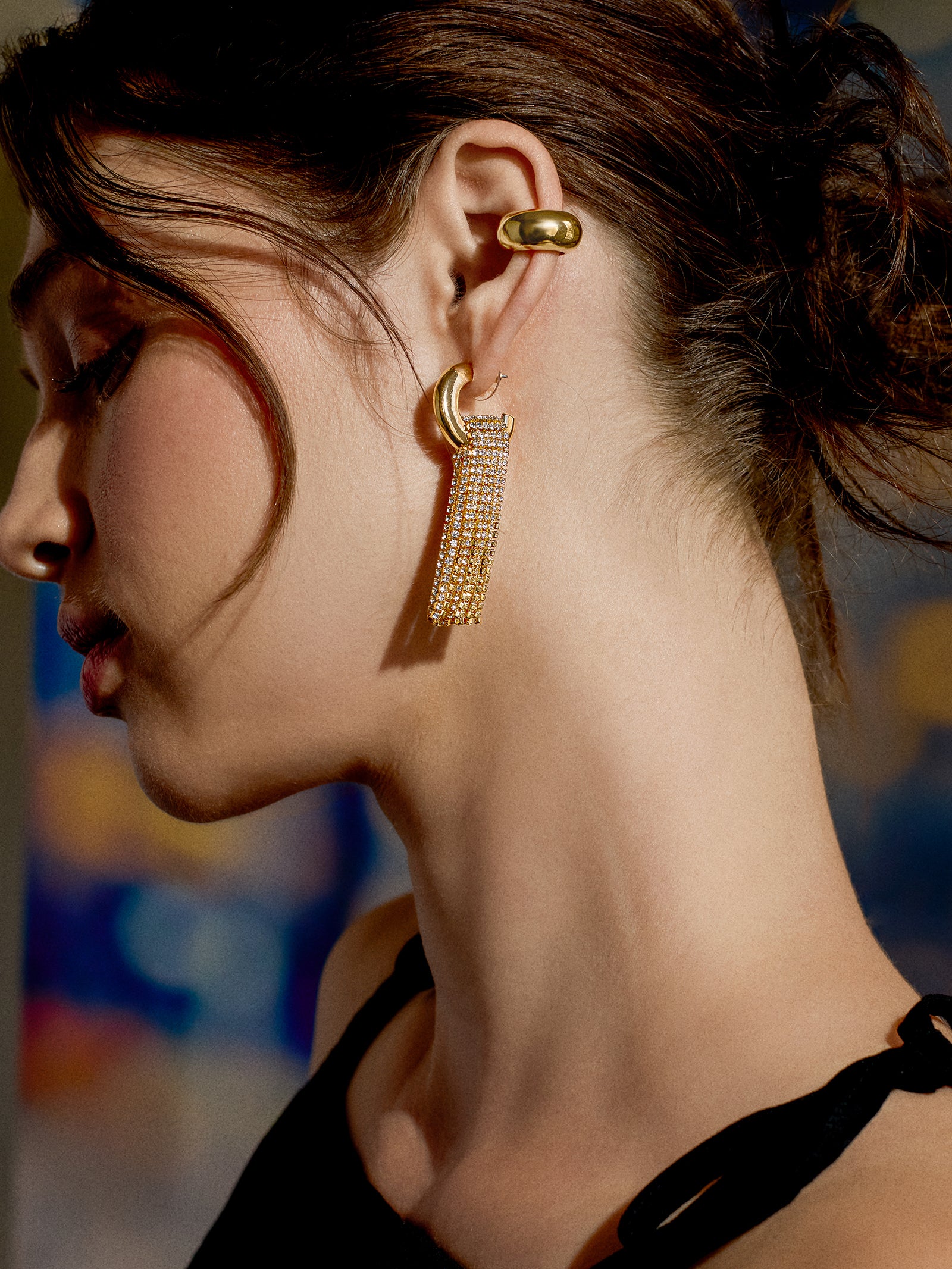 Talia Statement Earrings - Gold/Pav?? - Image 2