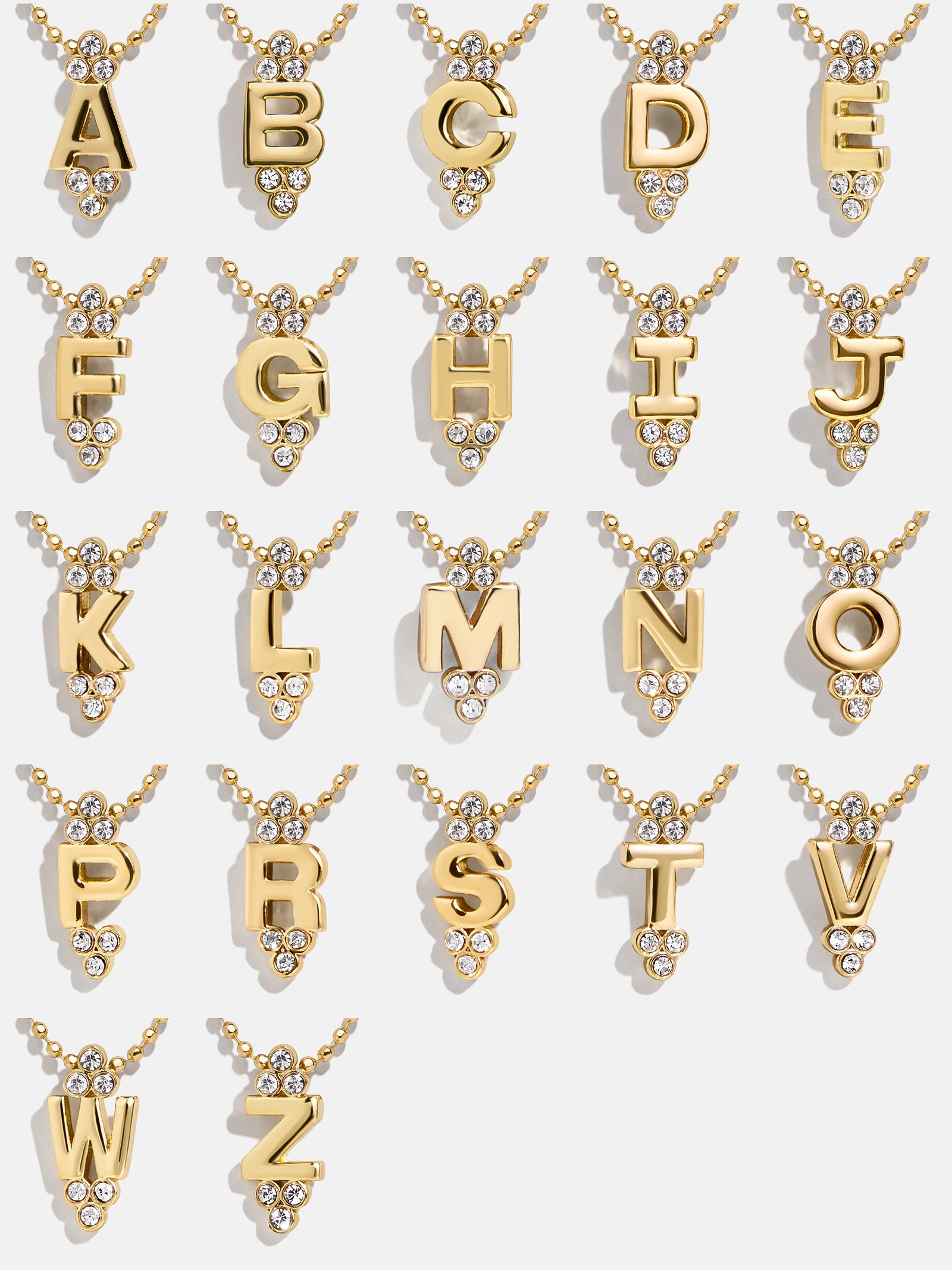 Initial Triad Necklace - Gold/Pav?? - Image 25