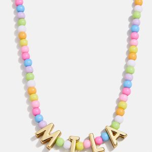 Bead Mine Kids' Custom Name Necklace - Light Multi