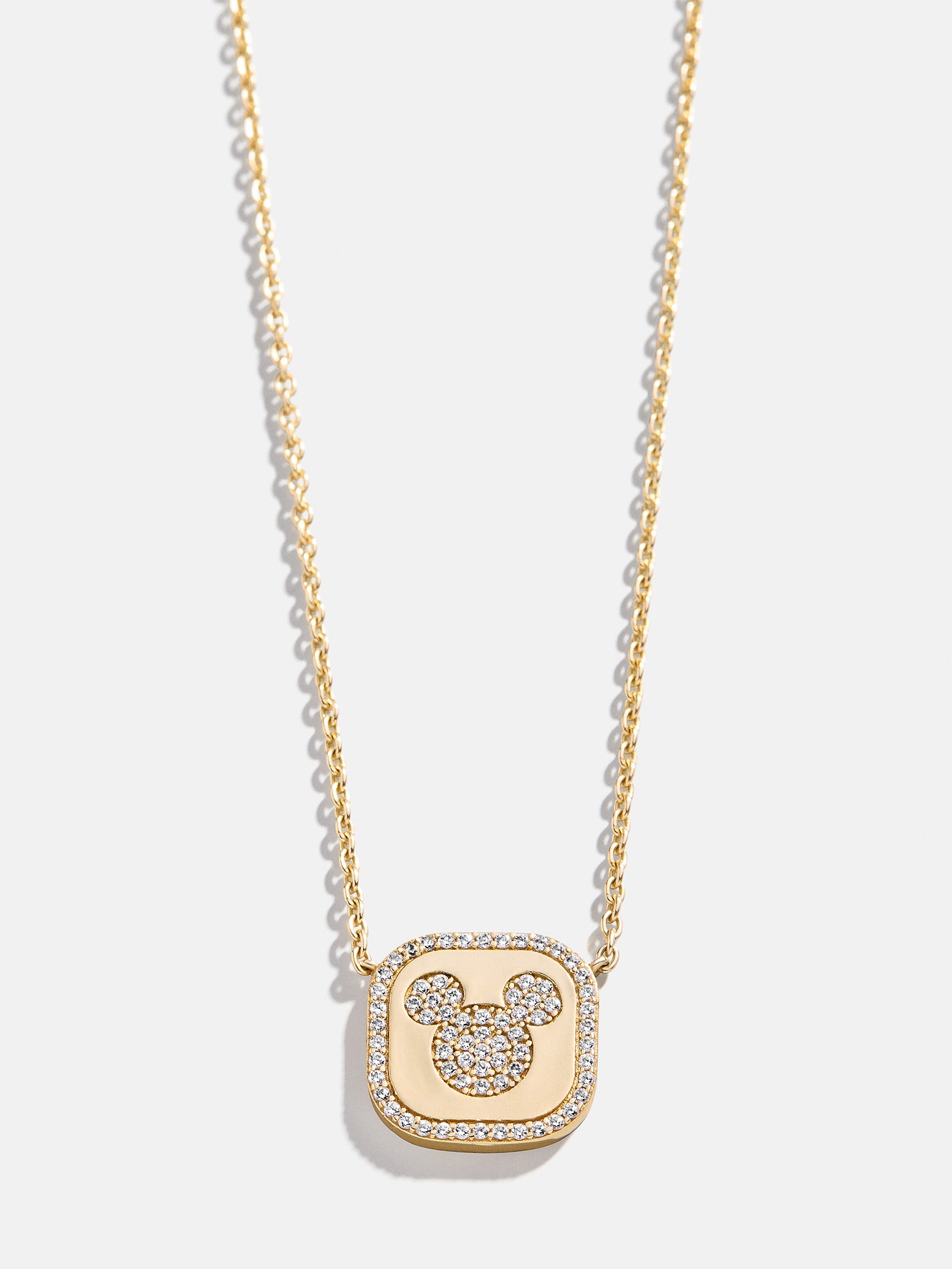 Disney Mickey Mouse 18K Gold Plated Sterling Silver Pendant Necklace - Gold/Pav??