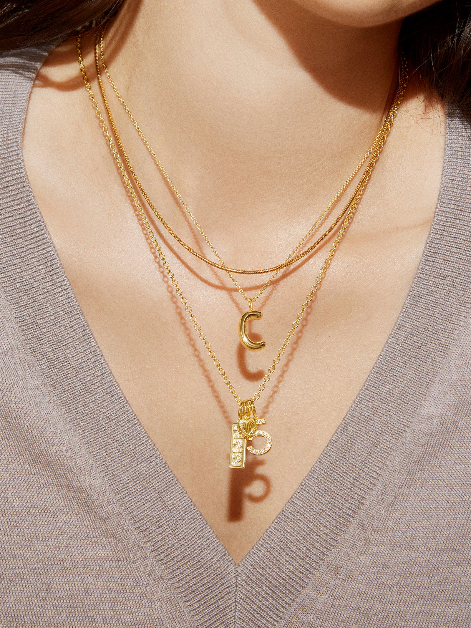 Classic 18K Gold Initial Necklace - 18K Gold - Image 2