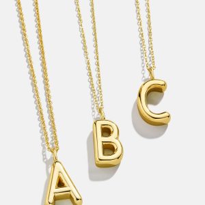 Classic Gold Initial Necklace - Gold Plated Brass