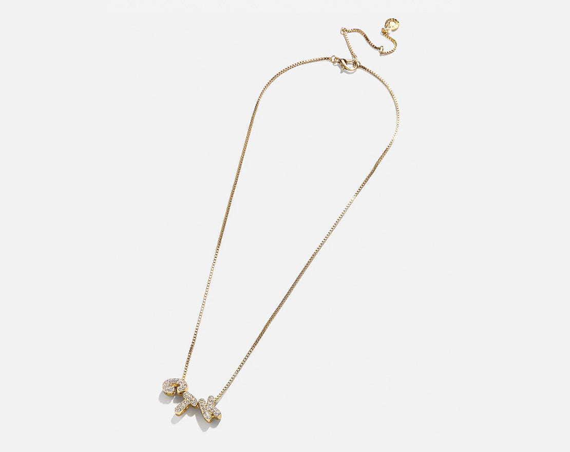 Bubble Letter Custom Necklace - Small Bubble Letter - Image 12