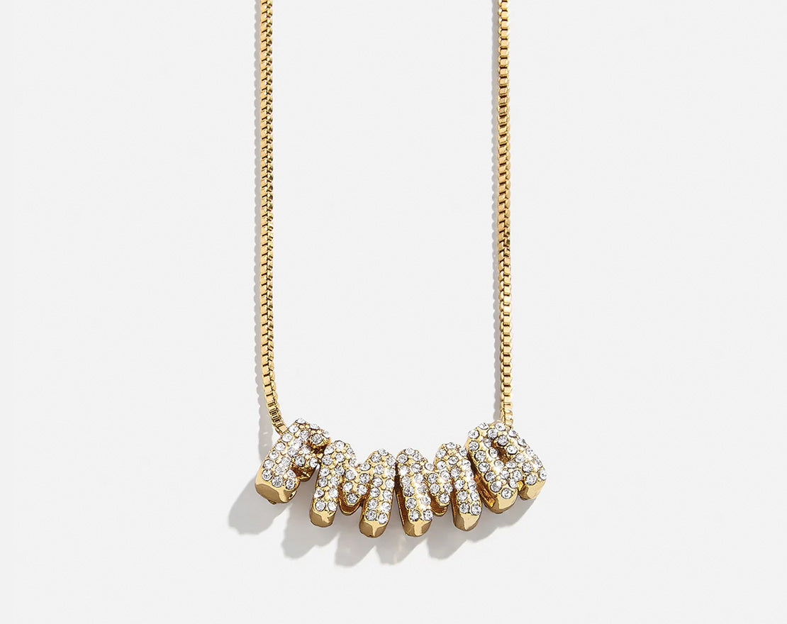 Bubble Letter Custom Necklace - Small Bubble Letter - Image 9