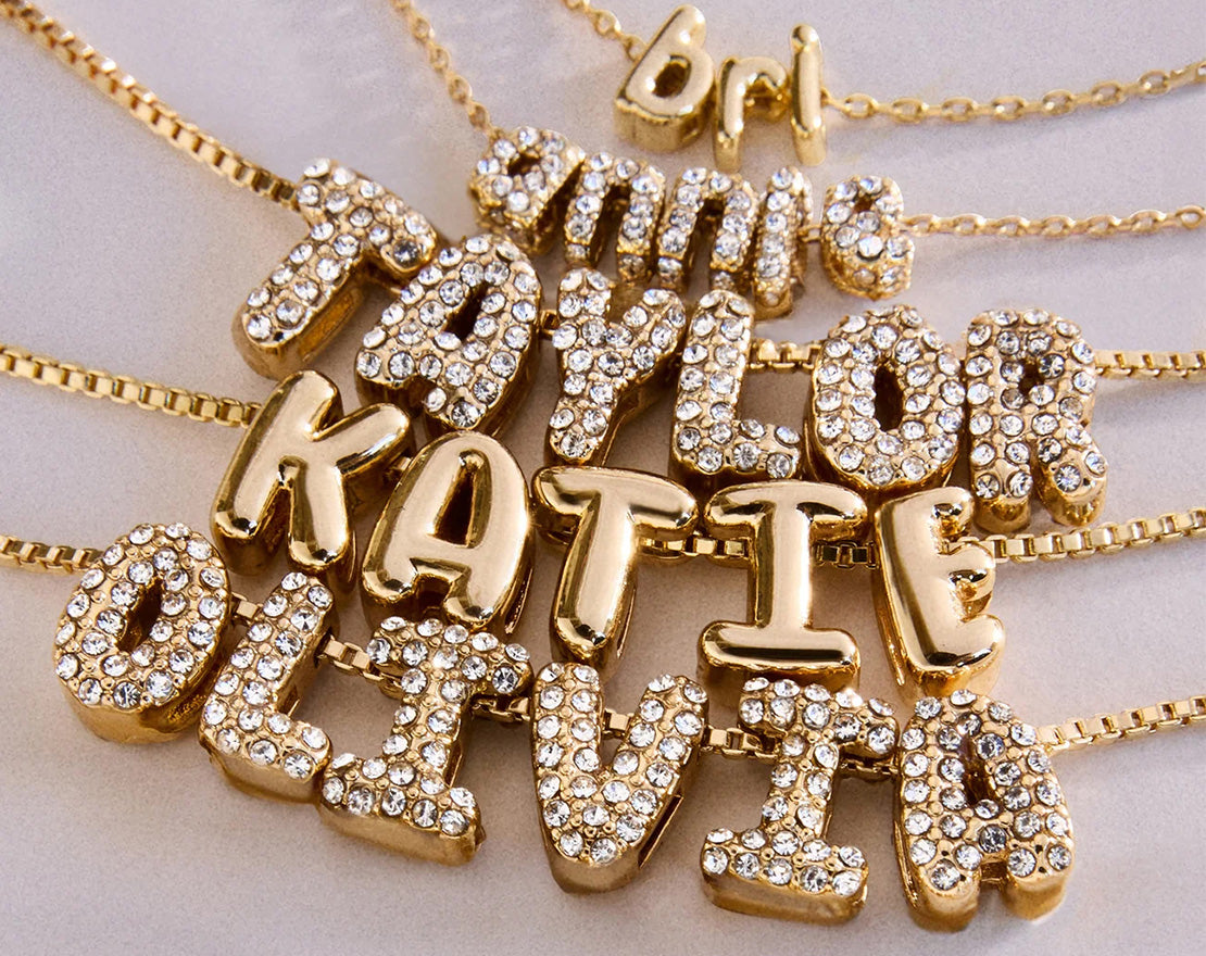 Bubble Letter Custom Necklace - Small Bubble Letter - Image 11