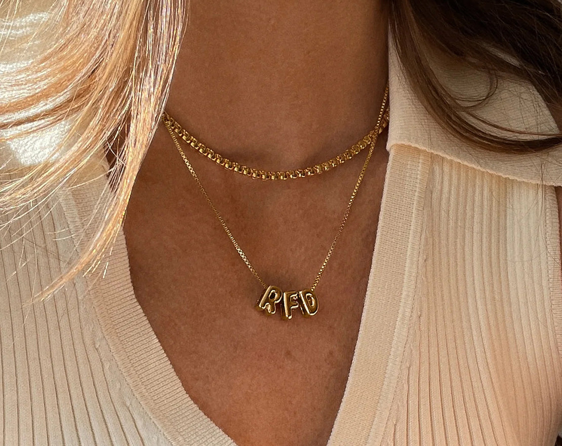 Bubble Letter Custom Necklace - Small Bubble Letter - Image 5