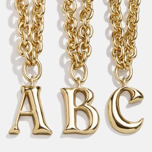 Chunky Charm Initial Necklace - Gold