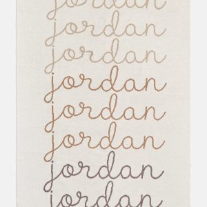 Script Ombre Name Custom Blanket - Beige/Brown