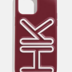 Fine Line Custom iPhone Case - Dark Red/White