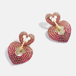Disney Mickey Mouse Heart Statement Earrings - Pink