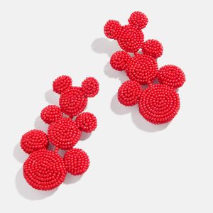Disney Mickey Mouse Beaded Statement Earrings - Red
