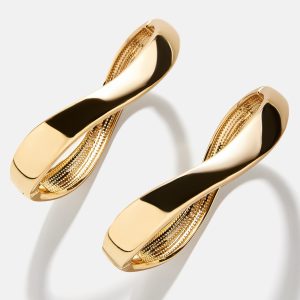 Natalia Wavy Hinge Bangle Set - Gold