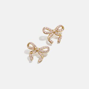 18K Gold Bow & Behold Kids' Earrings  - Pav?? Bow