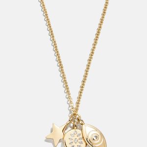 Evil Eye Cluster Charm Necklace - Evil Eye