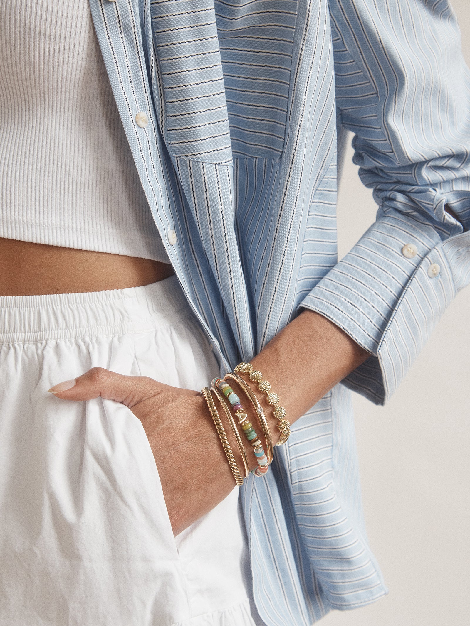 Amaris Semi-Precious Initial Bracelet - Letter - Image 25