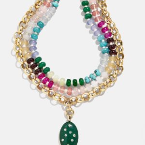 Aurora Semi-Precious Layered Necklace - Gold/Multi