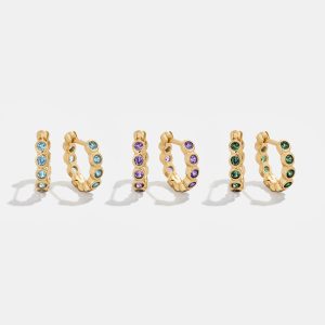 Jessica 18K Gold Birthstone Earrings - Aquamarine