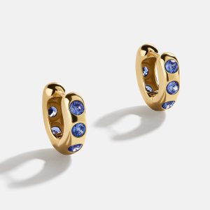 Sydney 18K Gold Birthstone Earrings - Sapphire