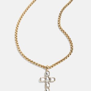 Mara Cross Necklace - Bezel Cross