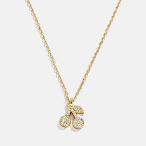 18K Gold Motif Necklace - Cherry