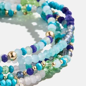 Indya Semi-Precious Layered Bracelet Set - Blue Multi