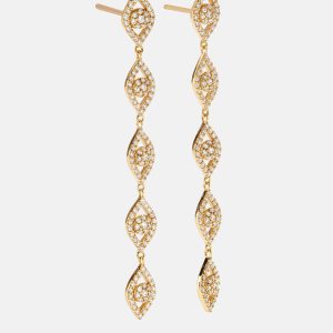 18K Gold Evil Eye Drop Earrings - Evil Eye