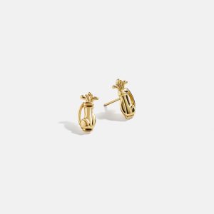 18K Gold Sports Delicate Stud - Golf