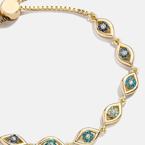Aisha Evil Eye Bracelet - Gold/Blue