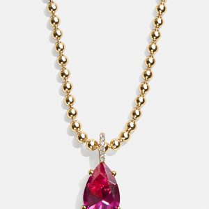 Esther 18K Gold Birthstone Necklace - Rose
