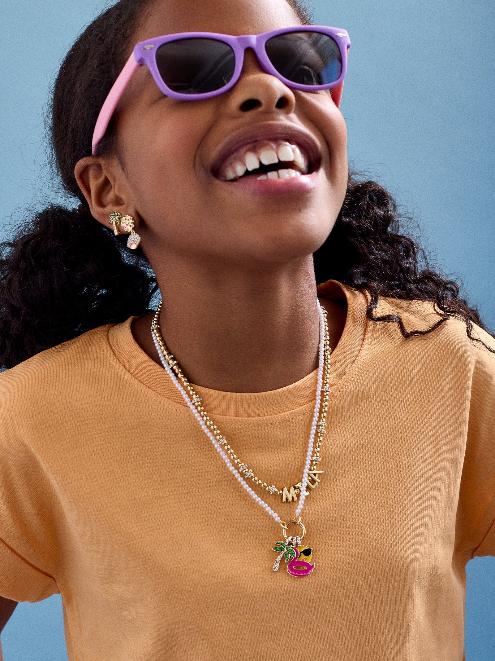 Vacation Mode Kids' Charm Necklace - Palm Tree - Image 2